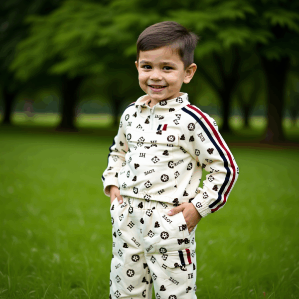 Boys White-Brown Cord-set